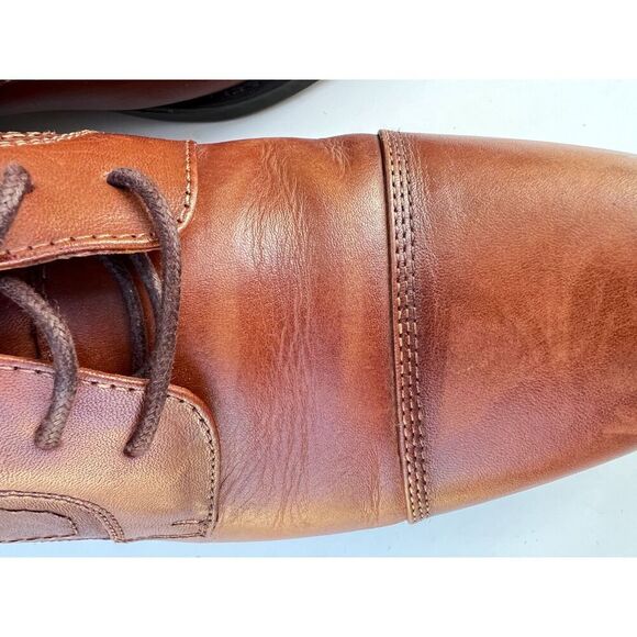 Florsheim Oxford men Shoe Lace Up Dress Company Leather Cognac Brown size 10. - Picture 7 of 9